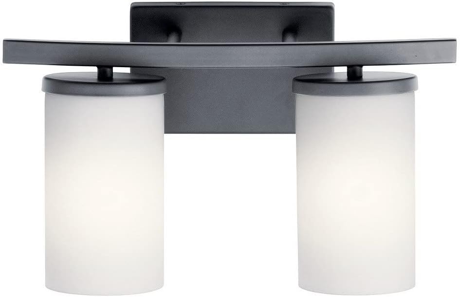 Kichler Crosby 15" 2 Light Vanity Light Satin Etched Cased Opal Olde Bronze®