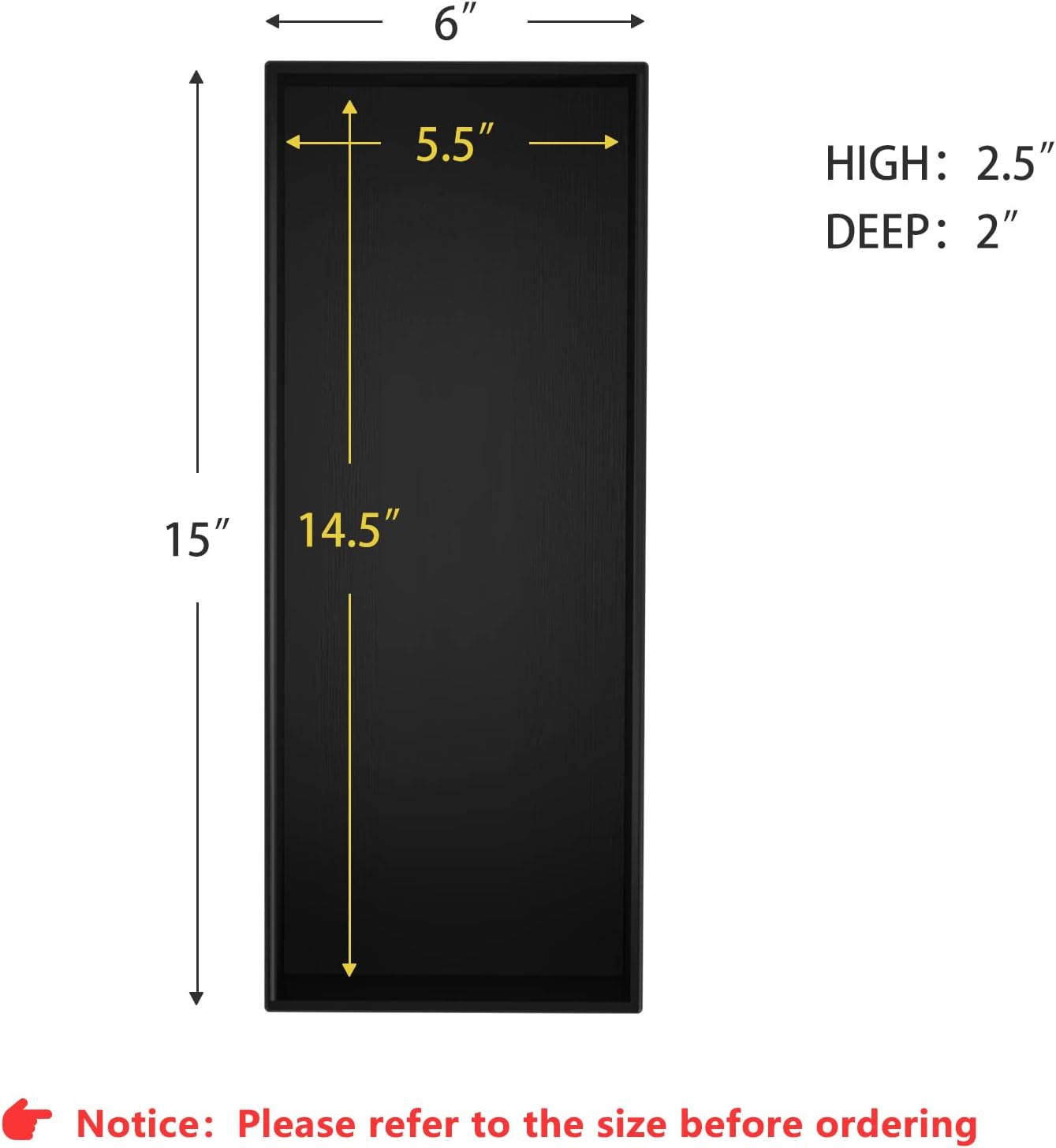 Black Bamboo Drawer Organizer - Silverware&Utensil Holder Organizer for Kitchen Drawers, Multi-Use Drawer Dividers Boxes for Bathroom Counter,Cabinet, Garage, Office Desk, Makeup, Jewelry (15"6"2.5")