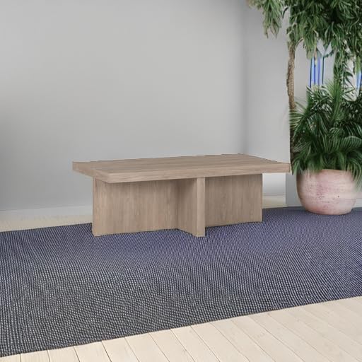 Henn&Hart Elna Coffee Table, 44" Wide,Grey