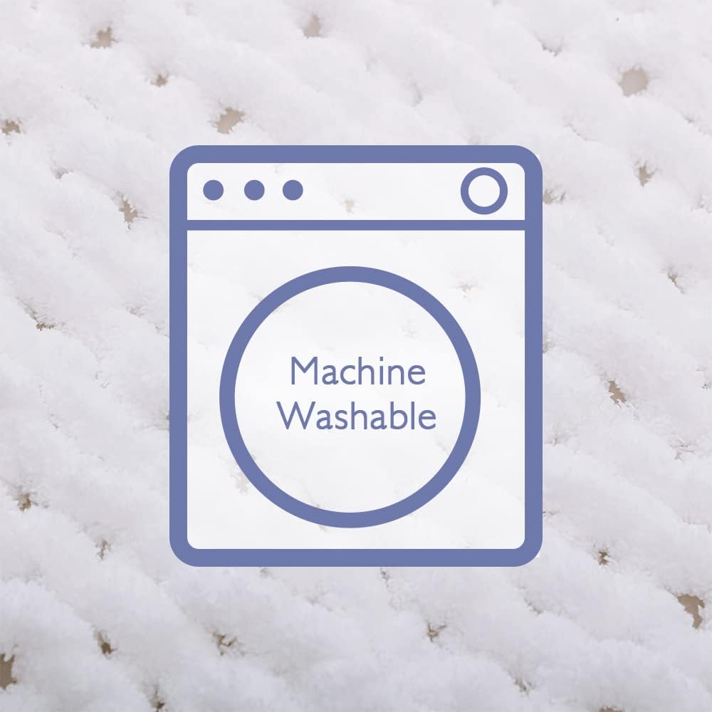 Bigacogo Chunky Knit Throw Blanket for Couch, 80x90 inches, 100% Hand Knitted with Thick Jumbo Chenille Yarn, Cozy Soft Large Rope Knot Cable Crochet Blankets for Sofa Bed Living Room, White