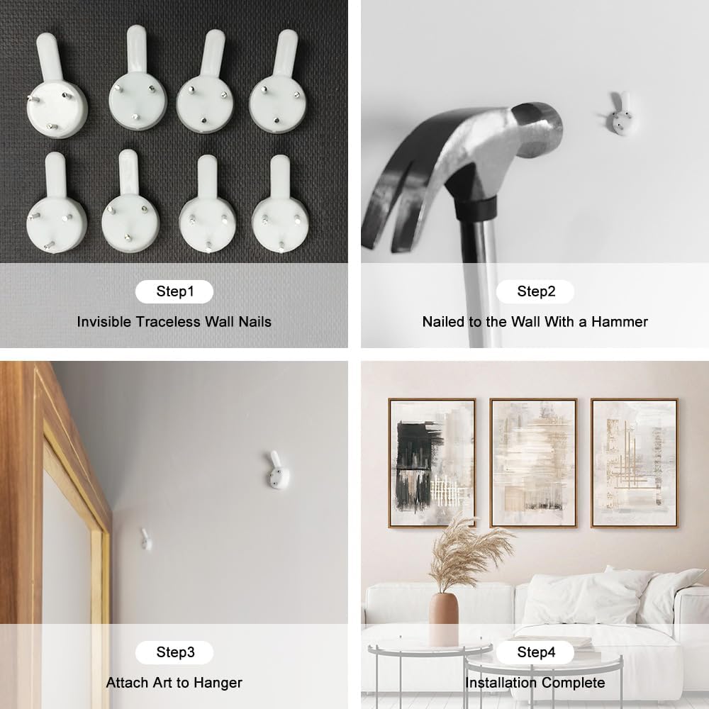 HPINUB Modern Abstract Canvas Wall Art, Set of 3 Framed Art Prints, Black and White Large Wall Painting, 16x24inch Neutral Minimalist Wall Decor for Living Room, Bedroom, Dining Room, Office, Bathroom