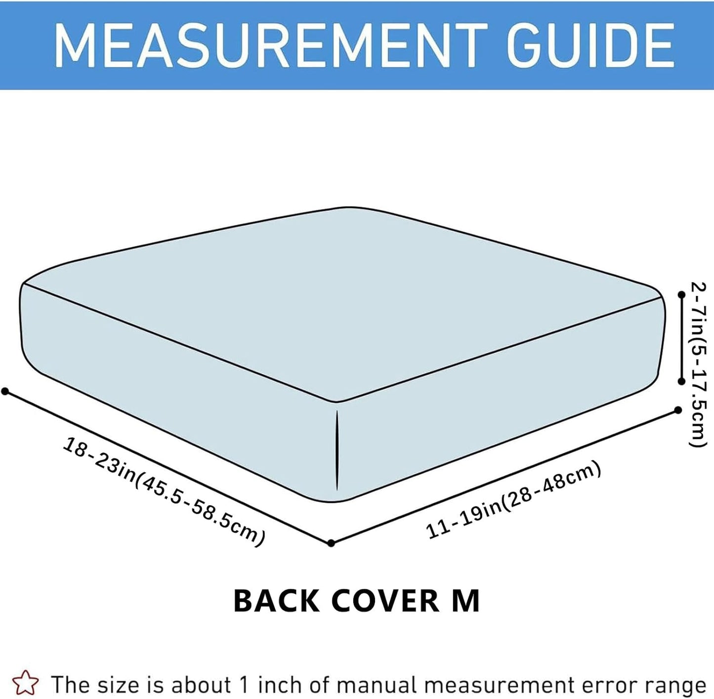 hyha Waterproof Couch Cushion Covers for Pets, Non Slip Sofa Seat Cover for Dogs Washable, Soft Thick Stretch Jacquard Fabric, Sofa Slipcovers with Elastic Bottom (1 Piece for Backrest M, Lake Blue)