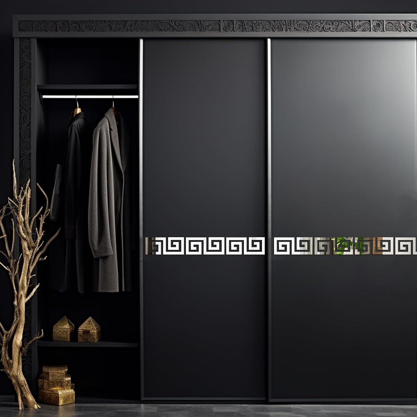 15 Pcs DIY Geometric Shape Acrylic Decorative Mirror Stickers Removable Adhesive Wall Mirror Décor for Living Room Home Background (Silver,3.15 * 7.87inches)