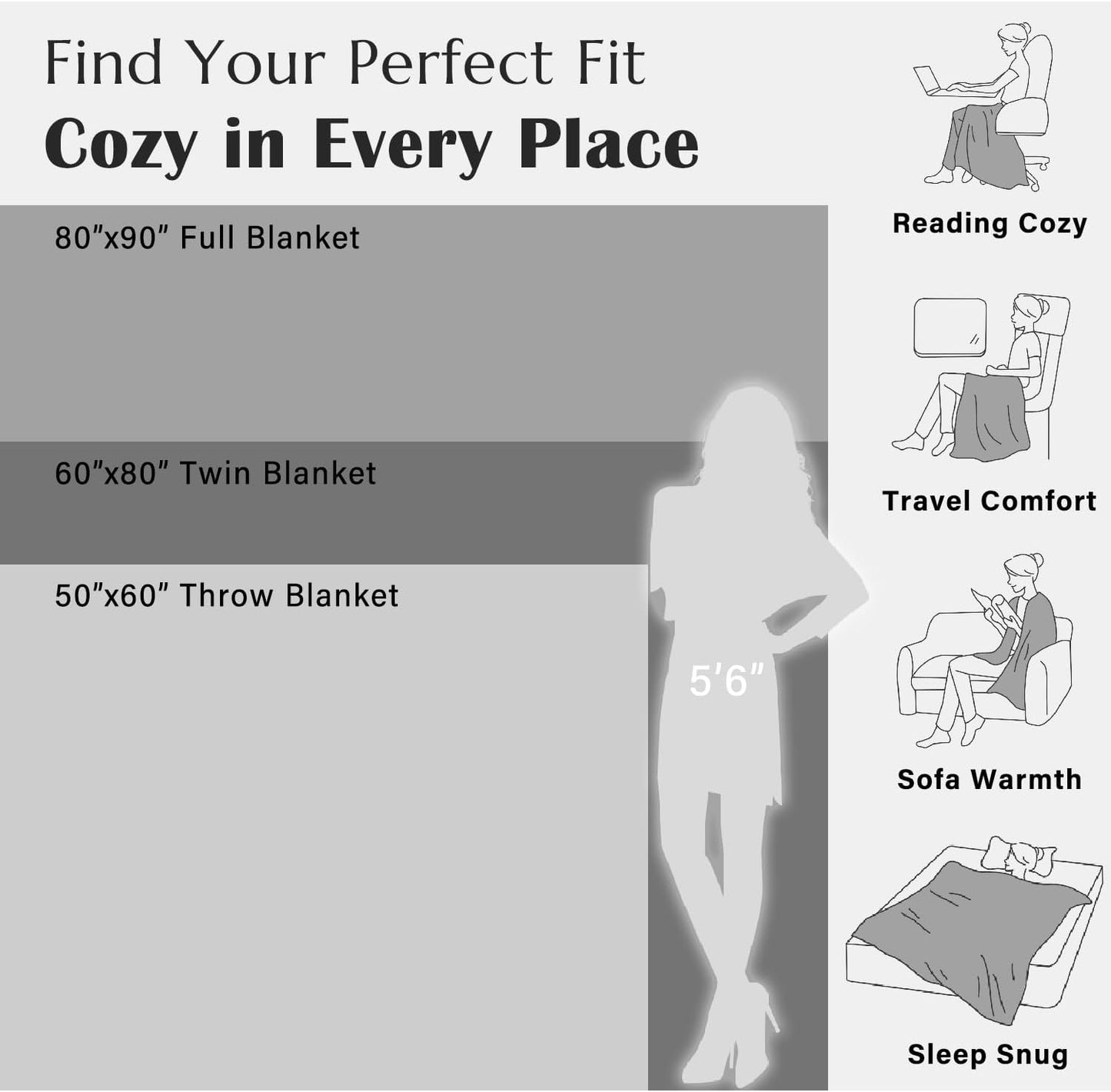 jinchan Boho 100% Cotton Blanket Muslin Twin Size 60x80 Inches Lightweight 3-Layer Geometric Square Pattern Reversible Quilt Throw Soft Breathable Comfy All Seasons for Couch Bed Decor, Light Grey