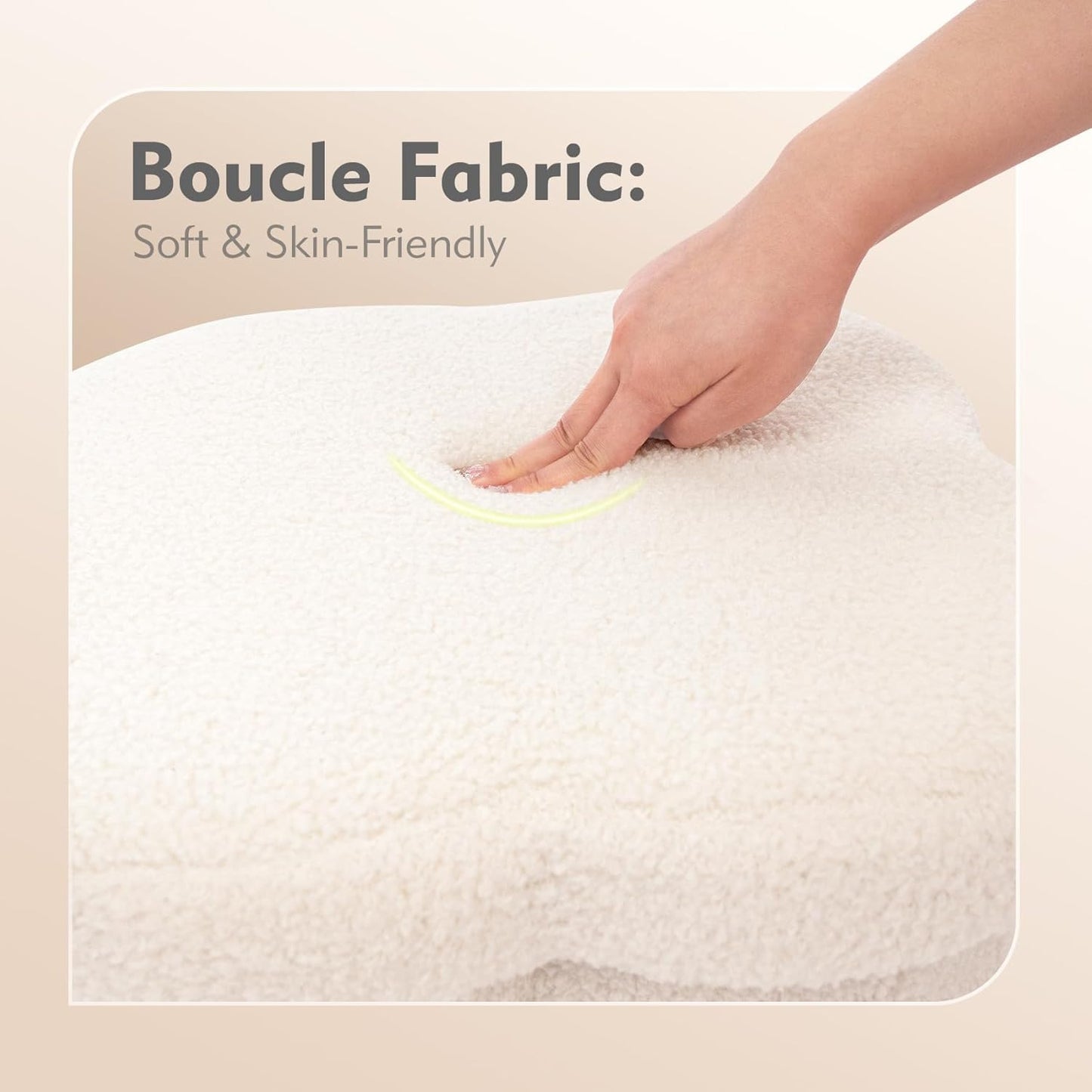 B FSOBEIIALEO Storage Ottoman Cube, Flowers Shaped Ottomans with Storage Foot Stool Footrest, Boucle Ottoman Seat for Dorm Room, Faux Teddy Fur, Cream White 15"x15"x15"