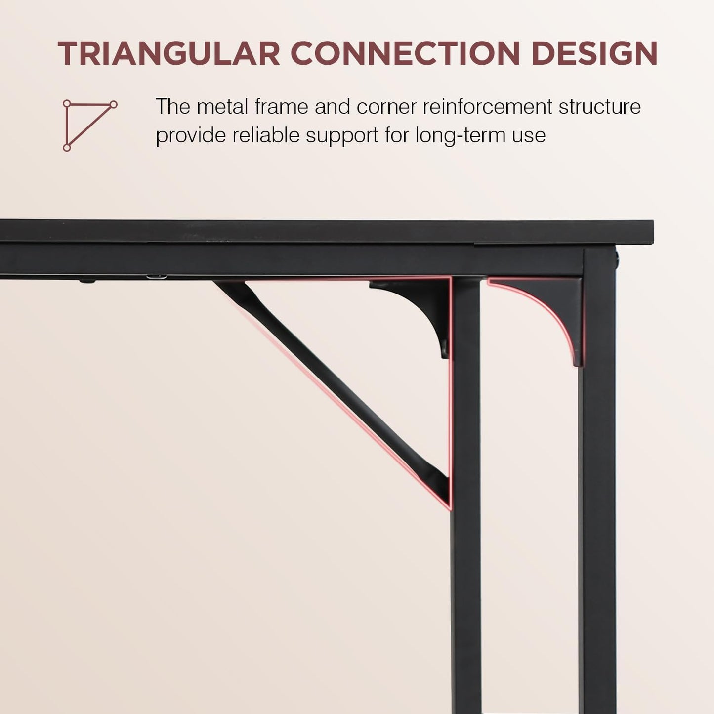 PayLessHere | 39 Inch Computer Desk | Black | Office Desk with Metal Frame, Adjustable Feet | Water-Resistant, Scratchproof Surface | Sturdy Writing Table for Home Office or Study | Pack of 1