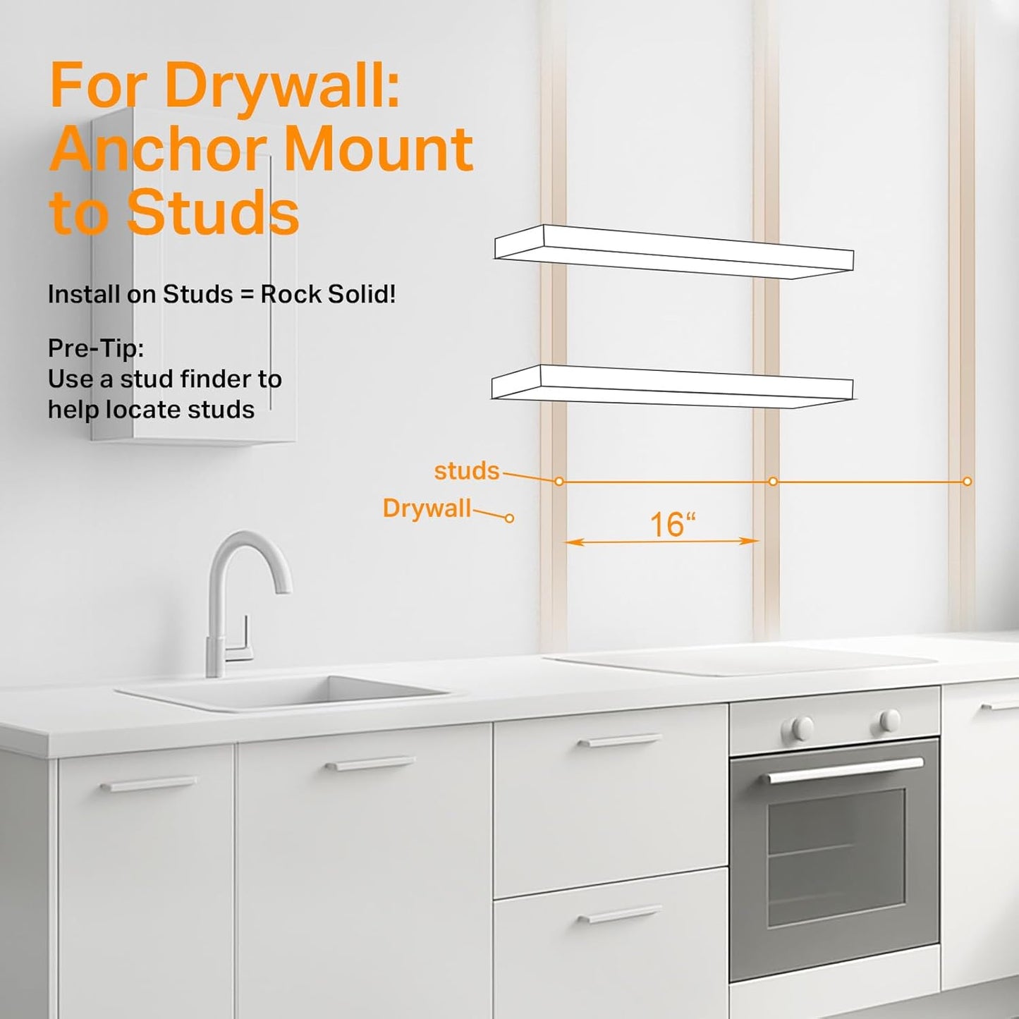 BAYKA Floating Shelves for Wall, 36 inches Long Wall Mounted Rustic Wood Shelves for Bathroom, Bedroom, Living Room, for Books/Storage/Decor with 30lbs Capacity(Black,Set of 3