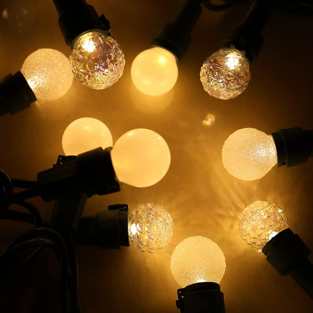Christmas Lights Warm White 70 LED G15 Glass Blubs Globe String Light Plug in ETL Certified Outdoor Indoor String Light for Holiday Party Christmas Tree Patio Party Garden Yard Gazebo Wedding Decor