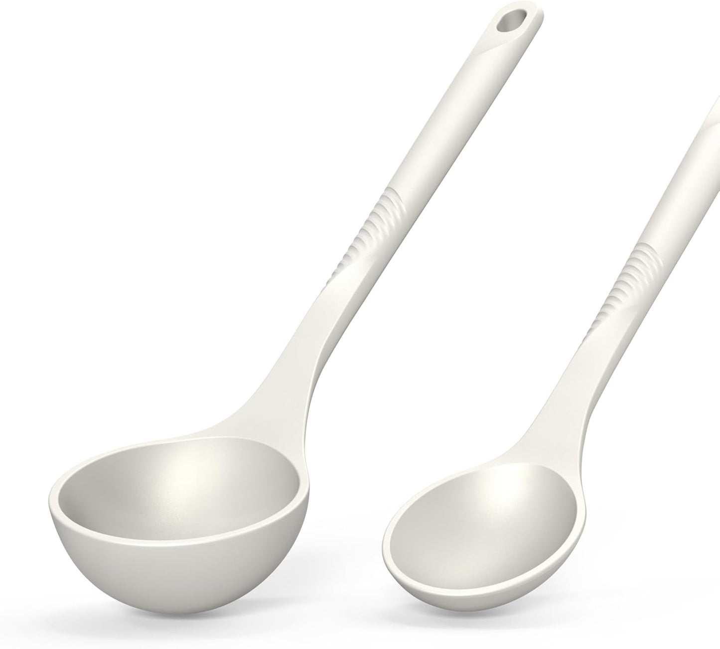 Silicone Cooking Utensils Set - 600°F Heat Resistant, Nonstick Kitchen Utensil Set with Spatulas, Spoons, Whisk, Tongs, BPA Free, Dishwasher Safe, Cream White