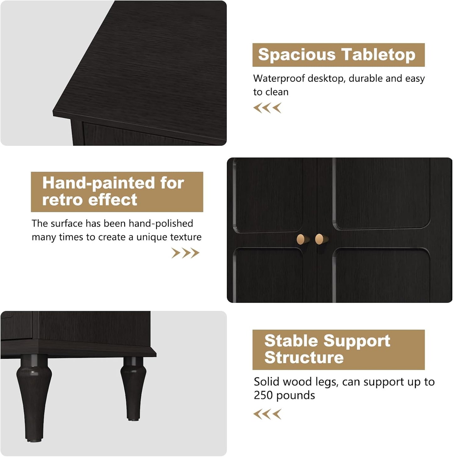 ARTPOWER 67'' Mid-Century Modern TV Stand with Storage Drawer and Doors, Long TV Stand with Adjustable Shelves for 75 Inch TV for Living Room, Bedroom, Black