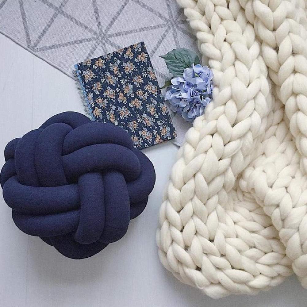 Chunky Knit Blanket Hand Made Merino Wool Throw Boho Bedroom Sofa Home Decor Giant Yarn(Ivory White 60"x80")