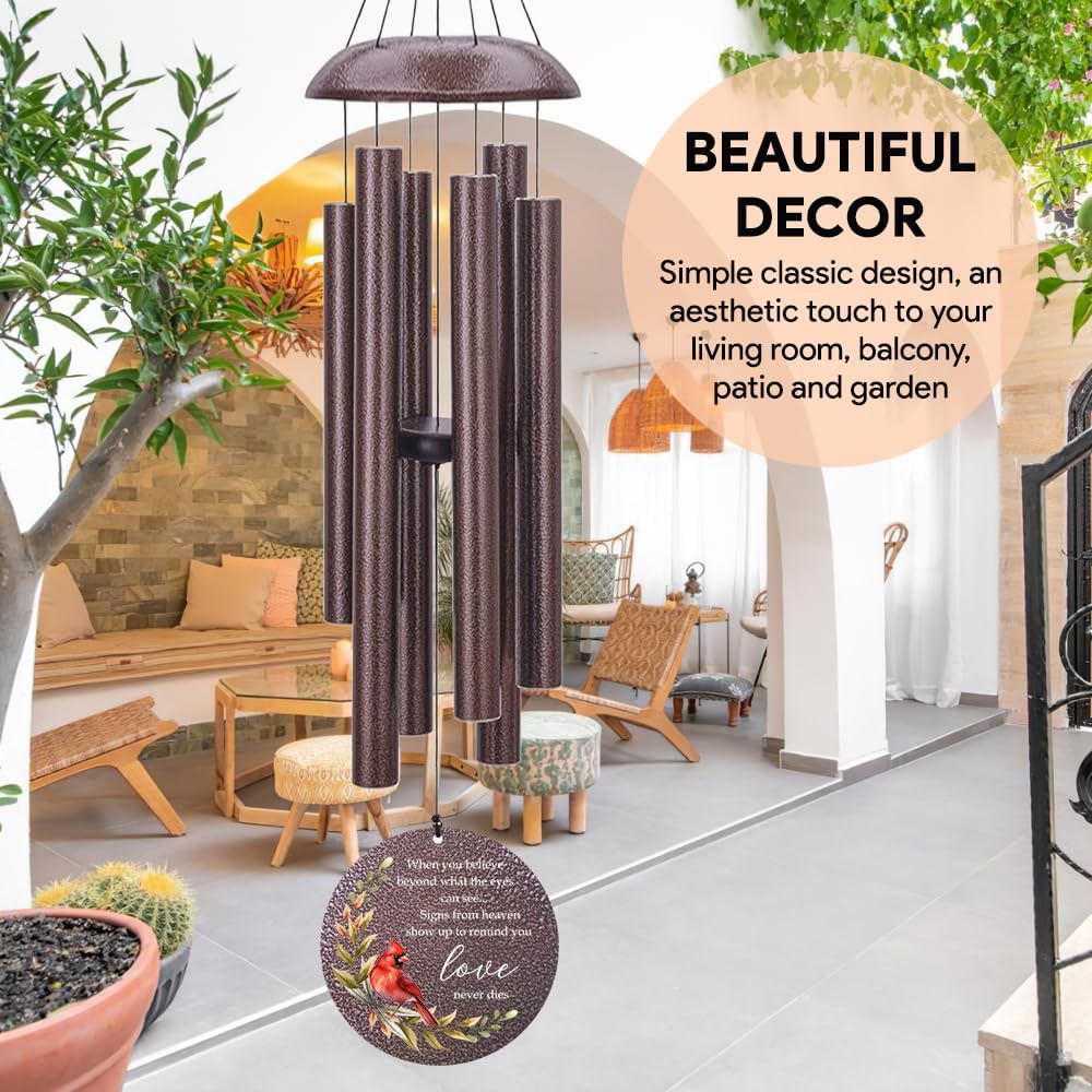 Personalized Sympathy Wind Chimes, Memorial Wind Chimes in Memory of a Loved One Gifts,Gifts for Who Loss of Dad, Mom,Brother, Friends, Sympathy Gift Baskets Home Decor Outdoor Garden Patio