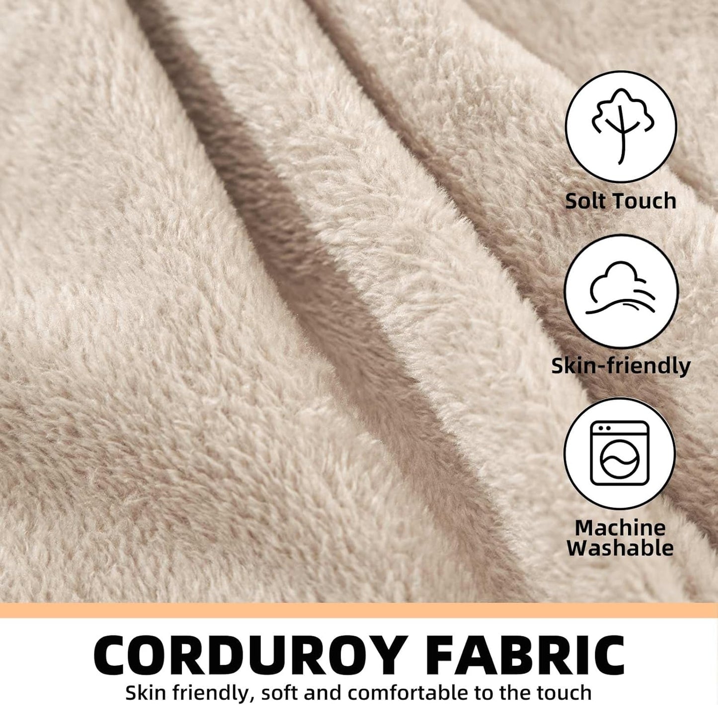 6FT,Oversized Bean Bag Chairs for Adults,Giant beanbag with Filler Included,Fluffy Memory Foam,Soft and Comfy Corduroy Fabric,Gaming Chairs Suitable for Living Room and Bedroom (Apricot, 6 Foot)