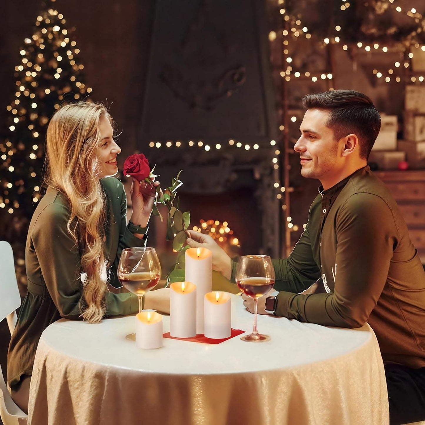 Outdoor Flameless Candles with Remote Timer - Waterproof Realistic Tall Flickering LED Electric Battery Operated Fake Candle for Holiday Home Wedding Fireplace Decor - Ivory White 2 Pack (8"8")