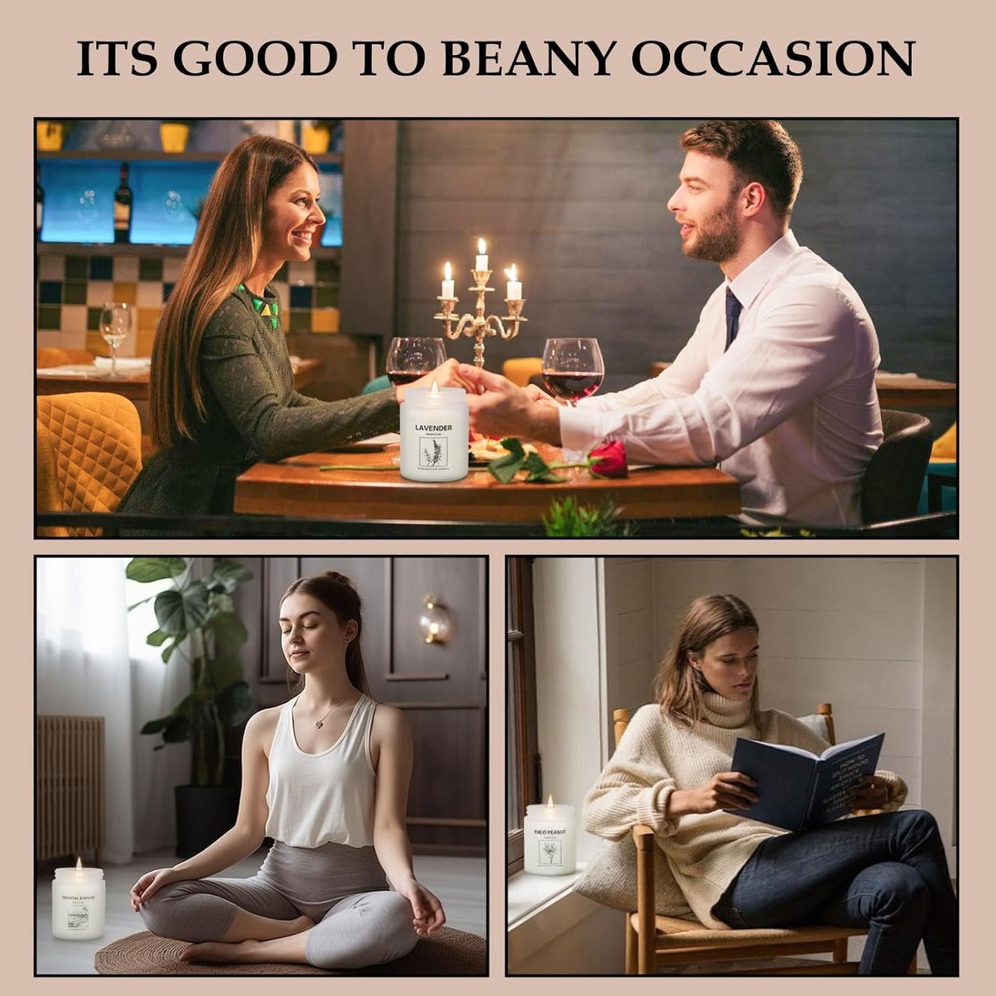 Candles for Home Scented,Lavender Candle Gifts Set,Made with Natural Soy Wax & Essential Oils, 6 Pack 42 Oz Candles Gifts for Women, Ideal for Birthday, Valentine's Day, Thanksgiving