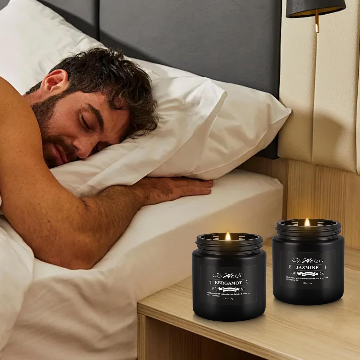 Scented Candle Set 12 Pack,Black, Candle for Home Scented, Odor Eliminating, Stress Relief, Long Lasting Soy Wax Gift Set