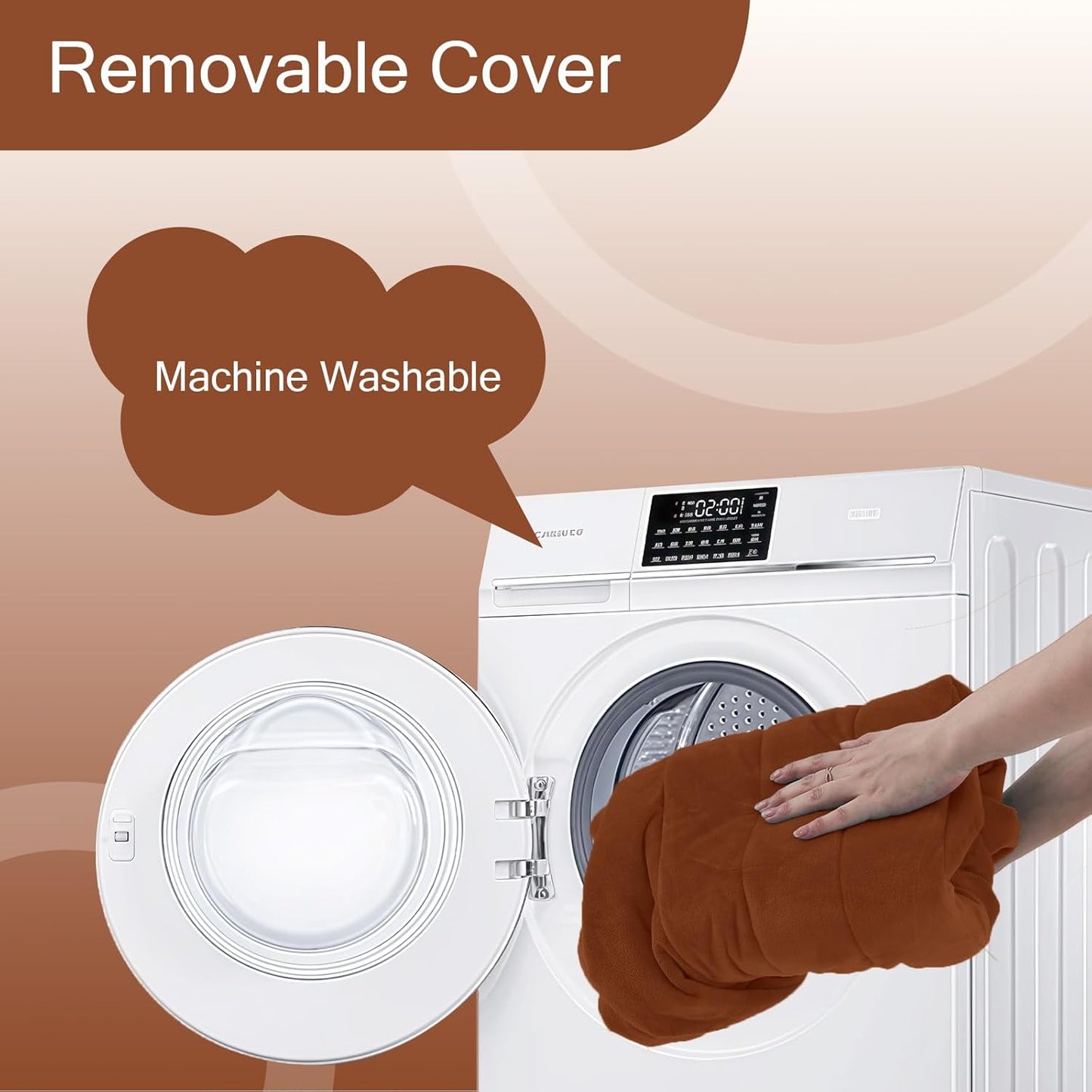 MeMoreCool Square Stuffed Pouf Ottoman Foot Rest, Floor Pouf Foot Stool with Foam Chunk Filling, Soft Stuffed Ottoman Footrest for Living Room, Coffee