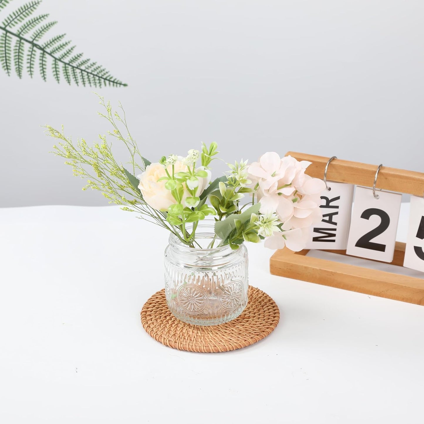 Mason Jars 8 oz - Vintage Small Glass Mason Jars with Silver Metal Lids, Regular Mouth Canning Jars, Safe For Storage, Canning, Pickling, Preserving, Fermenting, DIY Crafts & Decor (8Pack)