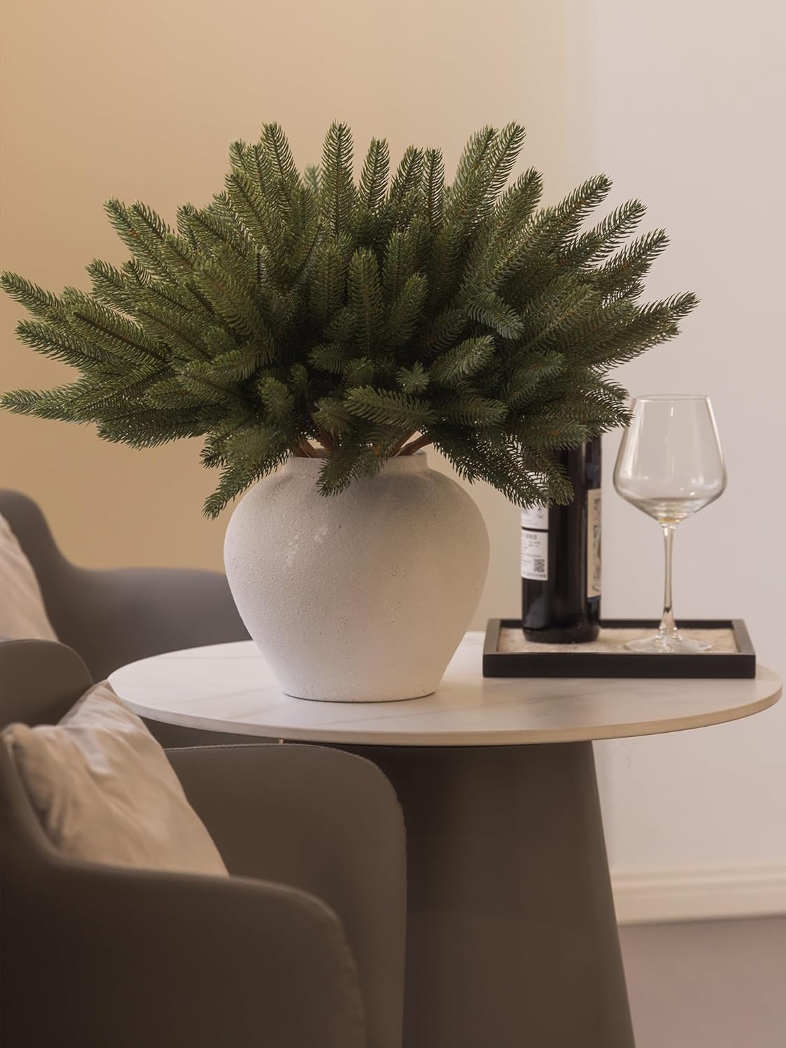 MISSPIN 12 Pcs 19.5 Inches Christmas Cedar Branches, Cedar Artificial Christmas Branches DIY Crafts Faux for Xmas Indoor Outdoor Home Decor