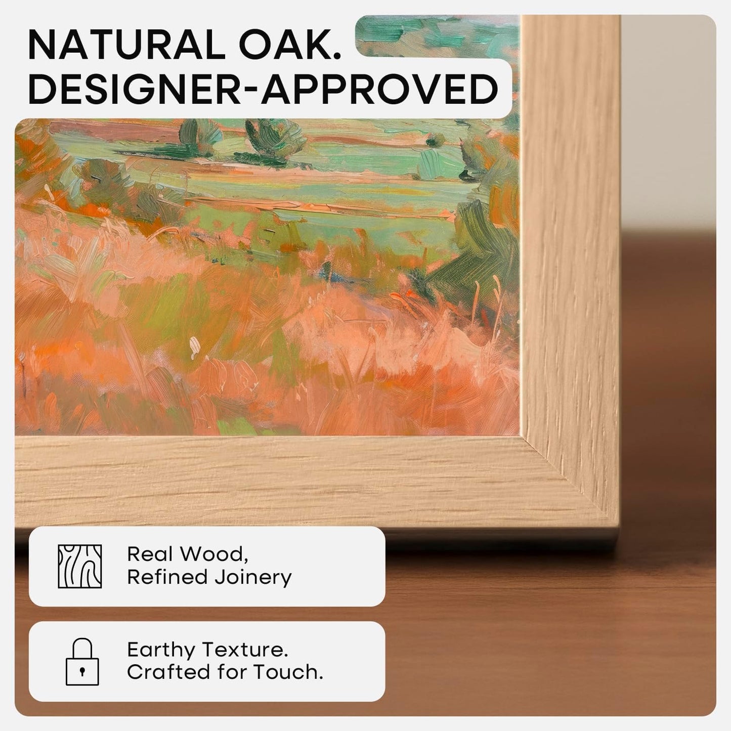 Homeforia 8 x 10 Wood Picture Frame, High End Natural Oak 8x10 Light Wooden Frames with Mat 5x7 inch Photo, 8 x 10 Frame Matted to 5 x 7 Art, Wall or Tabletop Frame, Tempered Glass, Wall Kit, Set of 1