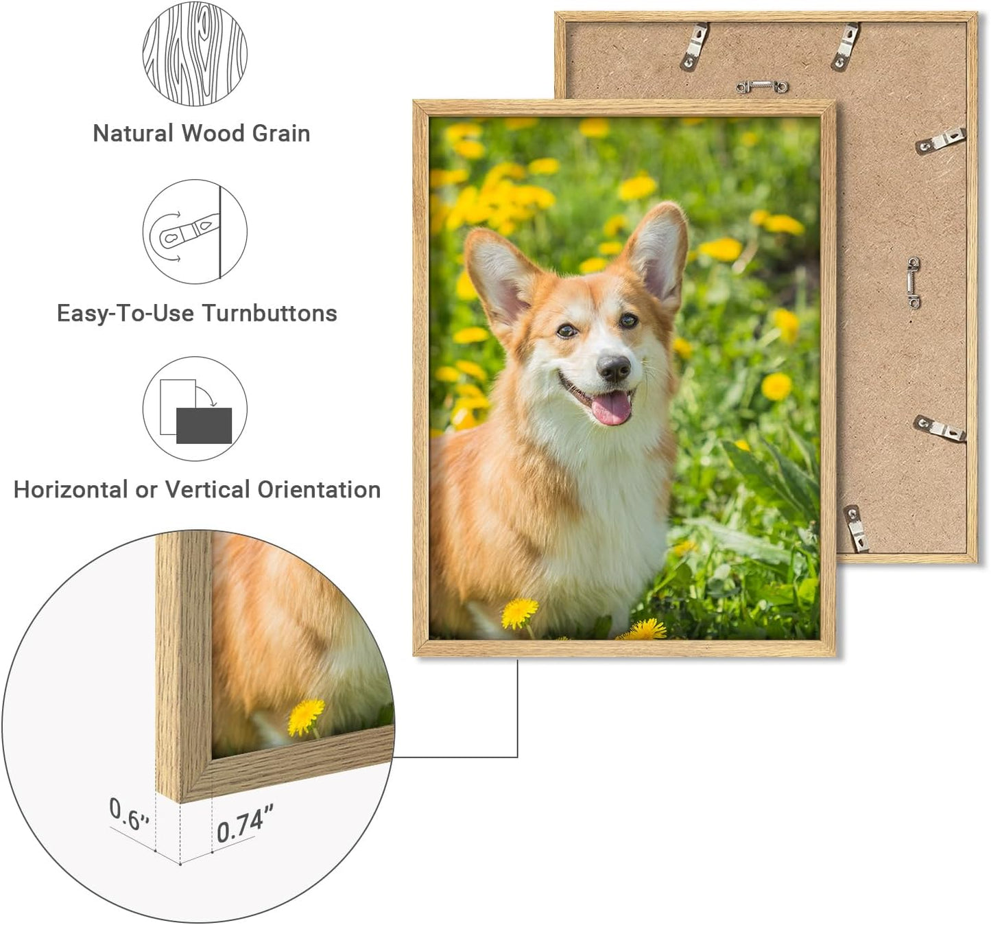 NWT Custom Framed Poster Prints with Your Any Photos, Personalized Canvas Pictures for Wall to Print Framed - 8"x10" Natural