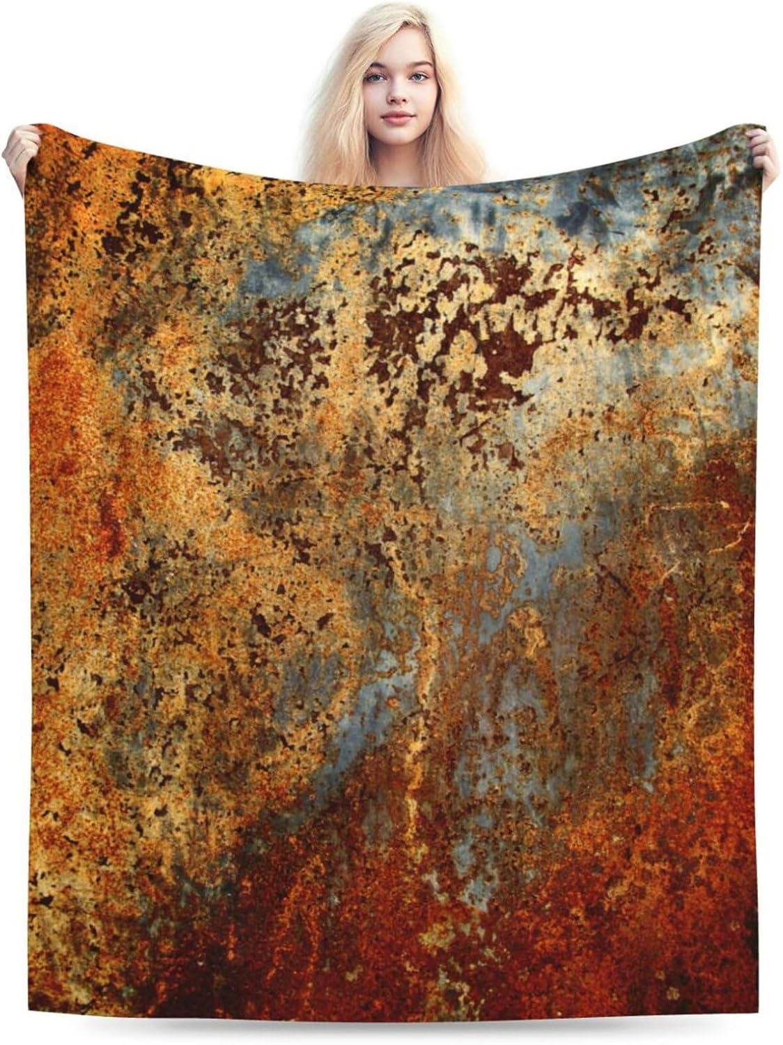 HGOD DESIGNS Brown Rust Colorful Metal Rusty Steel Iron Structure Blanket Throw Blanket Soft Comfortable for Sofa Chair Bed Office 40" x50