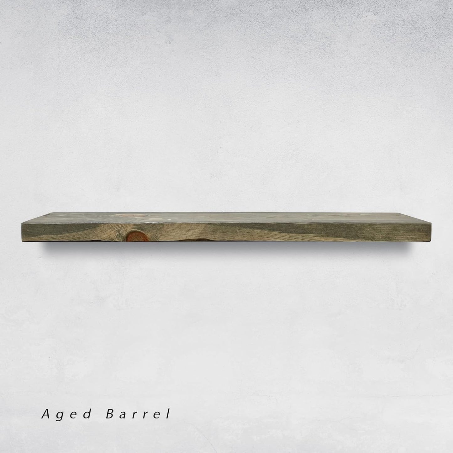 URBANDI, Rustic Floating Shelves, Set of 2, Hidden Bracket, Solid Wood, Heavy Duty, Wall Mounted Shelves, (Grey, 24Wx8D)