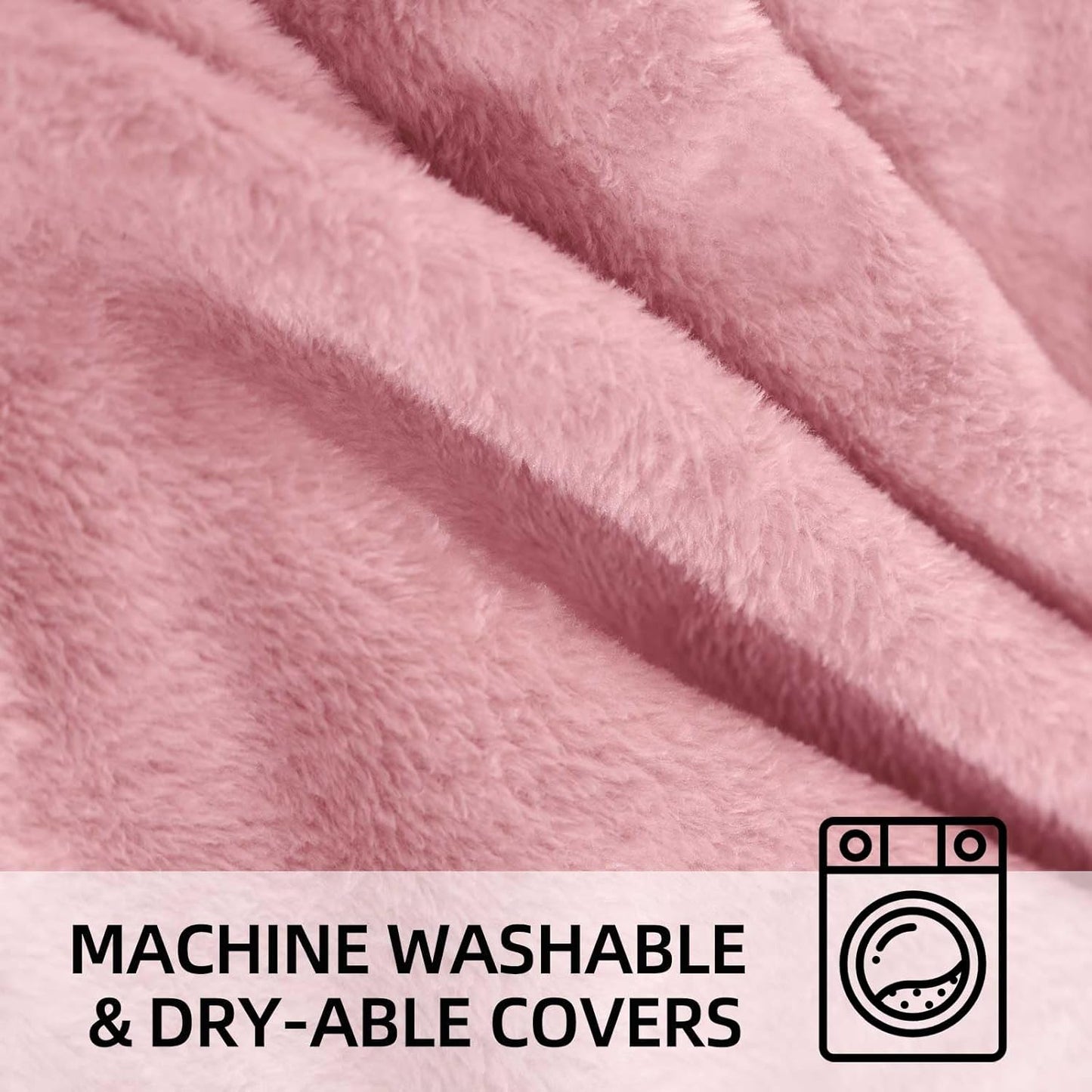 Bean Bag Chair 3Ft, Memory Foam Filled, Large Beanbag Chairs for Adults and Teens, Soft Sofa with Removable Flannel Cover, Round Couch for Living Room Bedroom College Dorm (Pink, 3FT-36×36"×24")