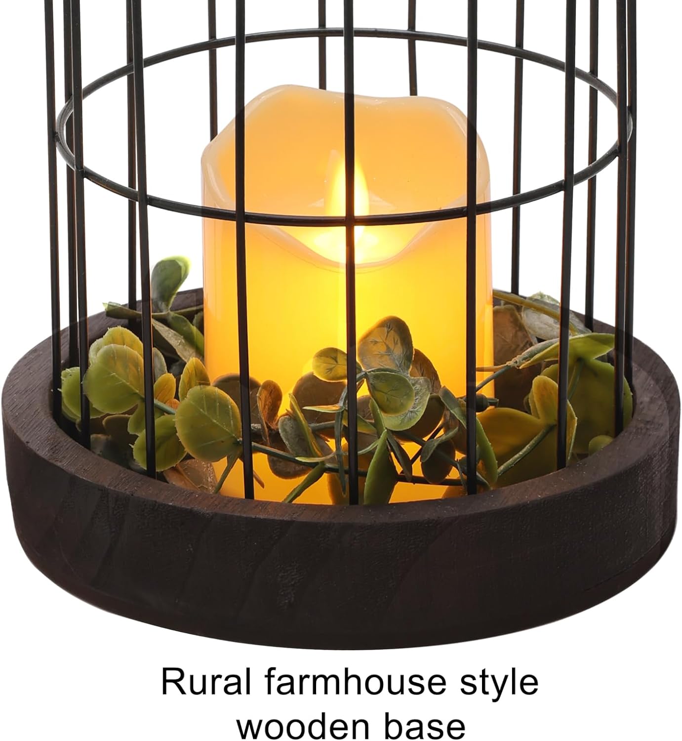 PHOSPHOR Home Decor Candle Lanterns, Set of 2 Rustic Cage Candle Holder, Tian Yuan Nong she,for Living Room, Fireplace Mantle, Dining Table Centerpieces Home Kitchen Decor