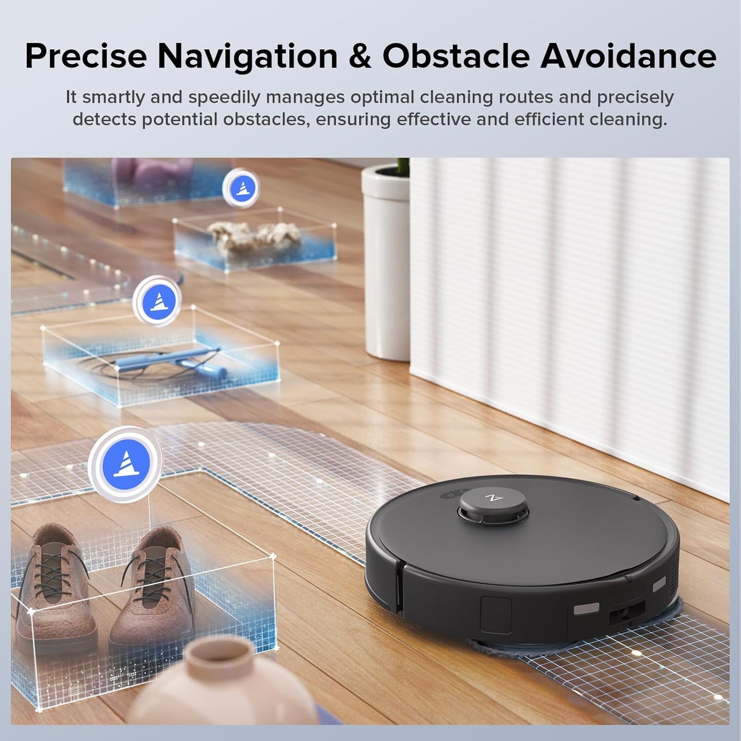 Roborock Qrevo Edge S5A Robot Vacuum and Mop, 17,000Pa, Zero-Tangling, DuoDivide Main Brush, FlexiArm Side Brush, Hot Water Mop Washing & Self-Cleaning, Warm Air Drying, Self-Emptying, Black
