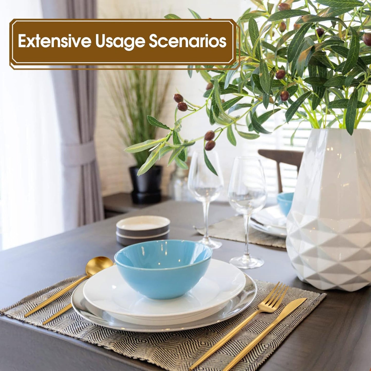 Matte Gold Silverware Set, 40-Piece Stainless Steel Flatware Set, Tableware Cutlery Set Service for 8, Satin Finish Utensils Set, Knife Fork Spoon Set for Home and Restaurant, Dishwasher Safe