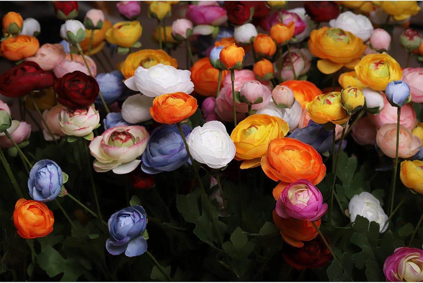 Artificial Silk Flowers Persian Buttercup Heavy Color Ranunculus Flower 5 Pcs,Suitable for core Decoration,Wedding Floral Creation,Flower Arrangement DIY Project,Interior Decor(Yellow)