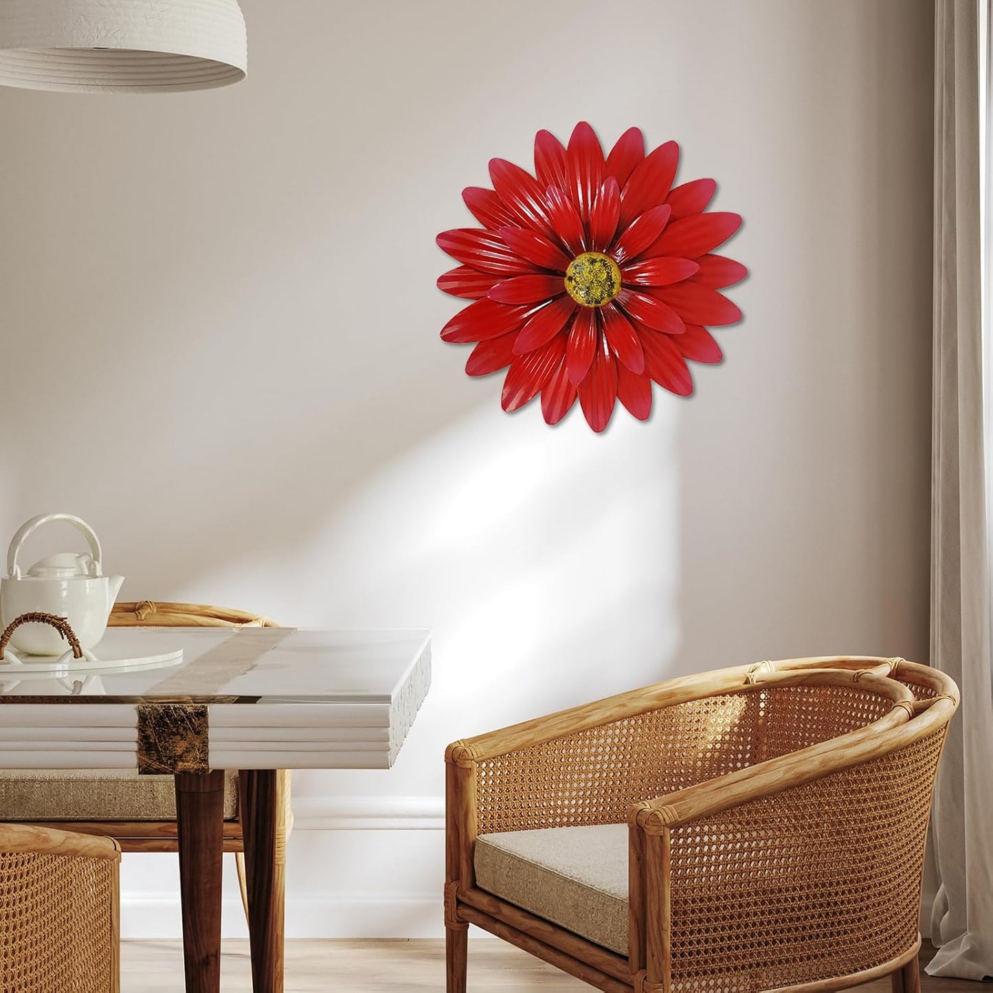 Metal Flowers Outdoor Decor 13" Metal Sunflower Wall Art Decorations Sunflower Wall Decor for Kitchen Living Room Porch Garden Yard