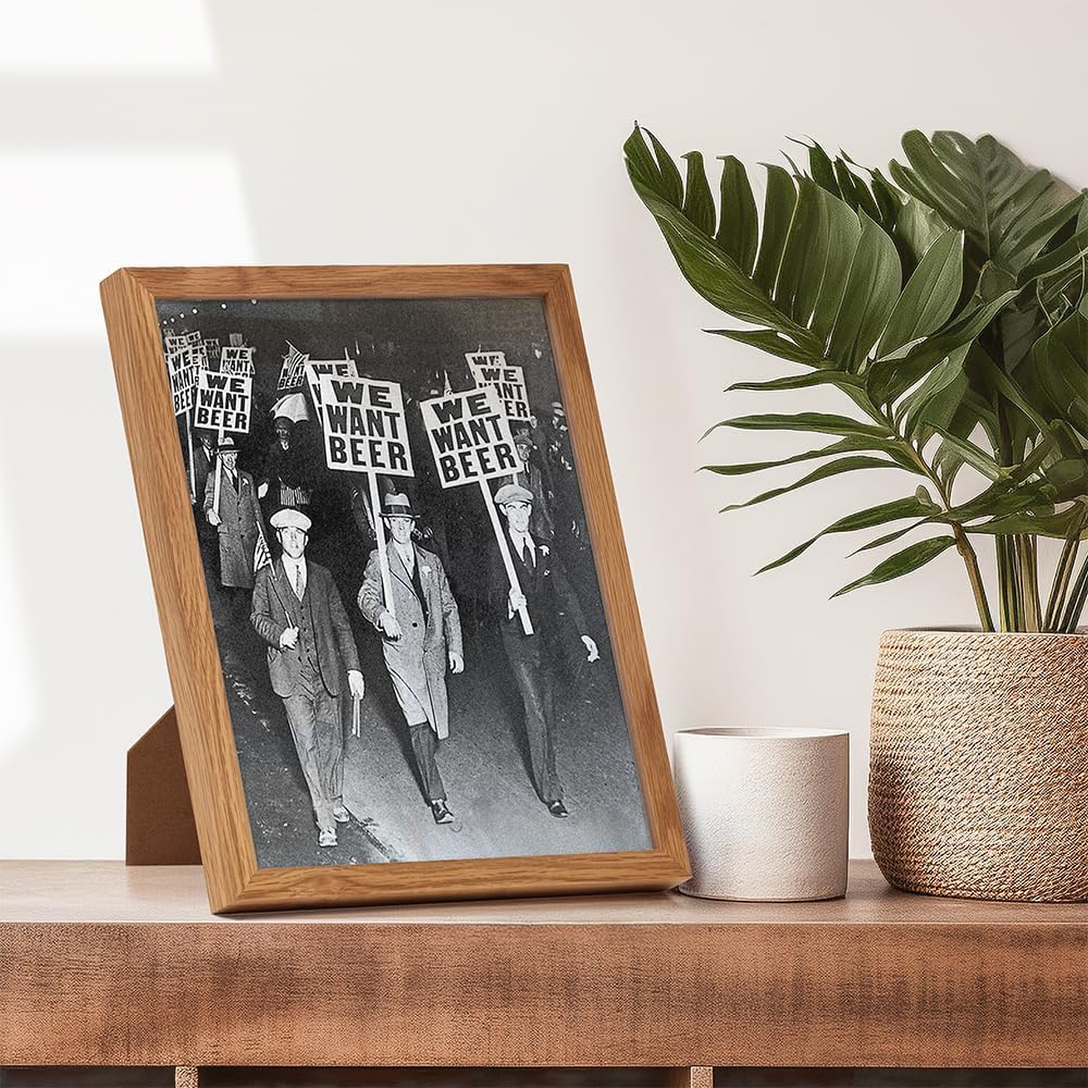 Prohibition We Want Beer Vintage Photo FRAMED - 8x10 Wall Art Decor for Home, Bar, Cafe, Dorm - Unique Funny Gift for Men - Unframed Picture Poster