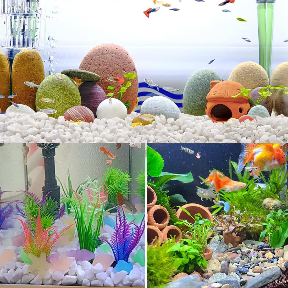 2LB Succulent and Cactus Gravel Pebbles, 1/5 Inch Natural Decorative Polished Stones, River Rocks for Vases, Aquariums, Terrarium and Outdoor Gardening, Mixed Color