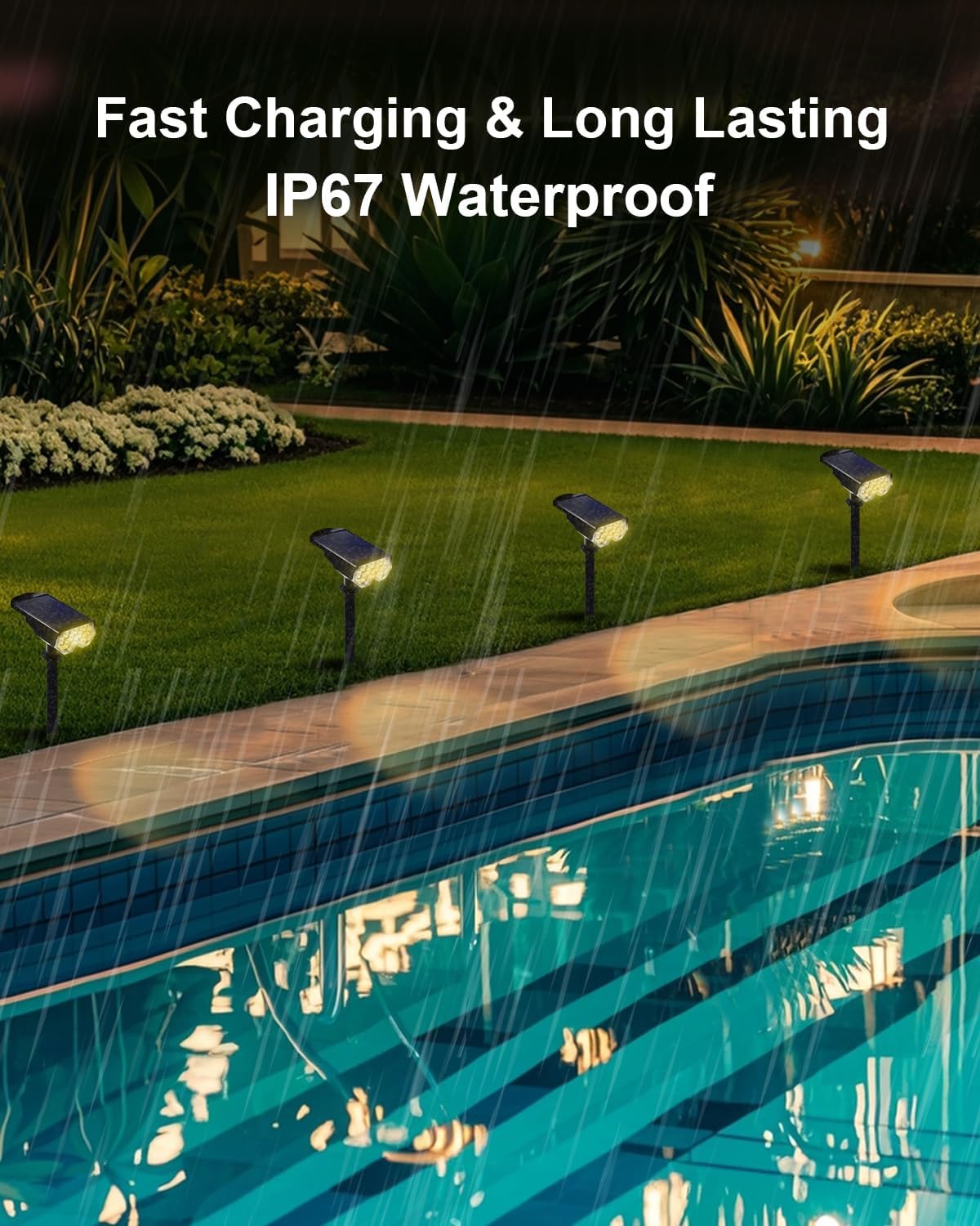 4 Pack Solar Powered Outdoor Spot Lights Outside Waterproof 20 LEDs Landscape Spotlights Dusk to Dawn for House Yard Tree, Plants, Walls, Path, Garden, Statues, Superior Accent Lamp Warm White