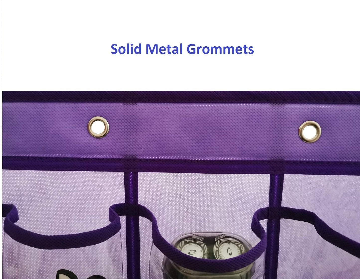 Classroom Pocket Chart for Phone Calculator Holder Over The Door Hanging Closet Jewelry Organizer with 30 Clear Pockets (Purple)