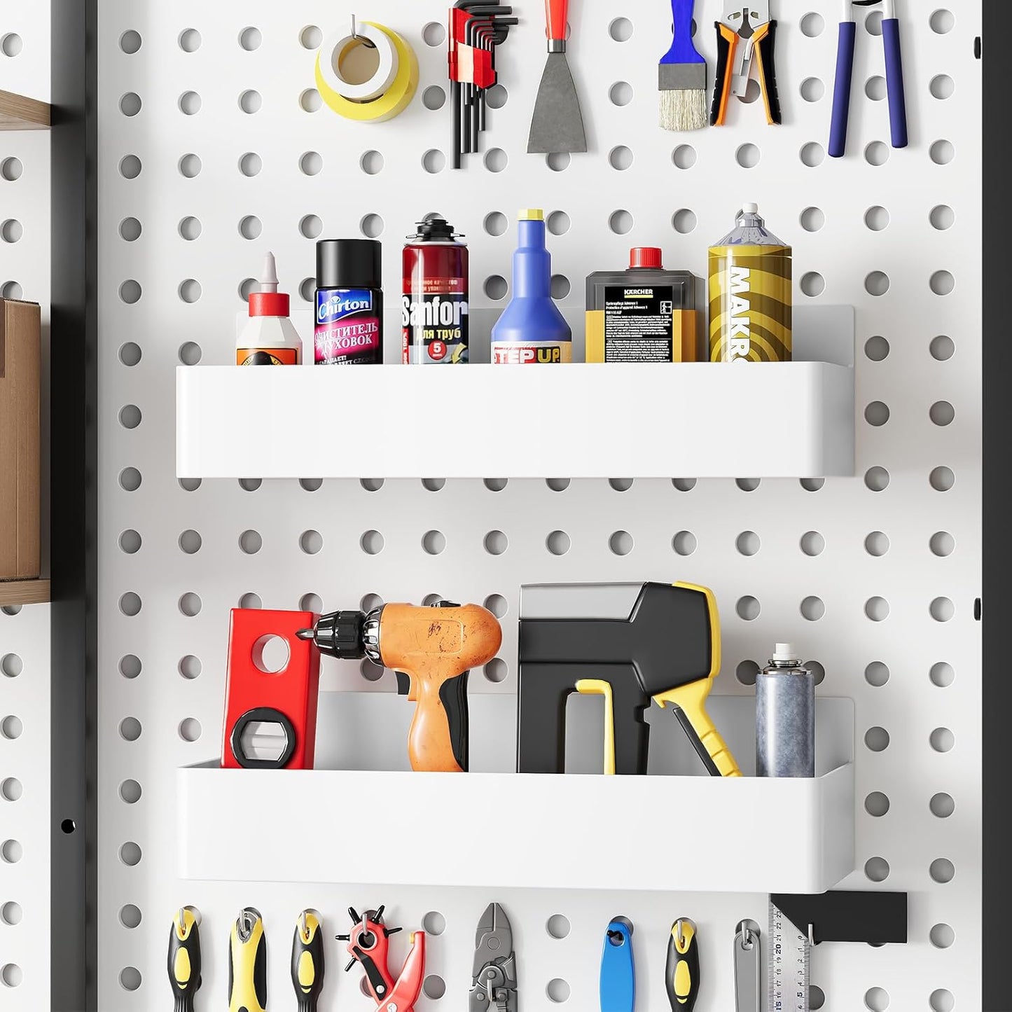 Magnetic Spice Rack for Refrigerator, Kitchen Organizer and Storage Shelf, White (6 Pack)…