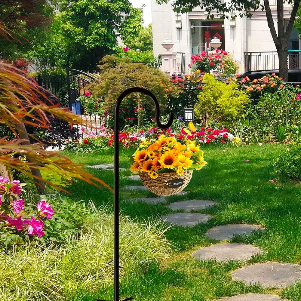 Shepherd Hooks Outdoor 48 Inches for Lanterns Heavy Duty Shepherd Stand Plant Hanger Yard Hooks for Solar Lights,Bird Feeder,Wedding,Mason Jar,Planter Pot,Adjustable Height