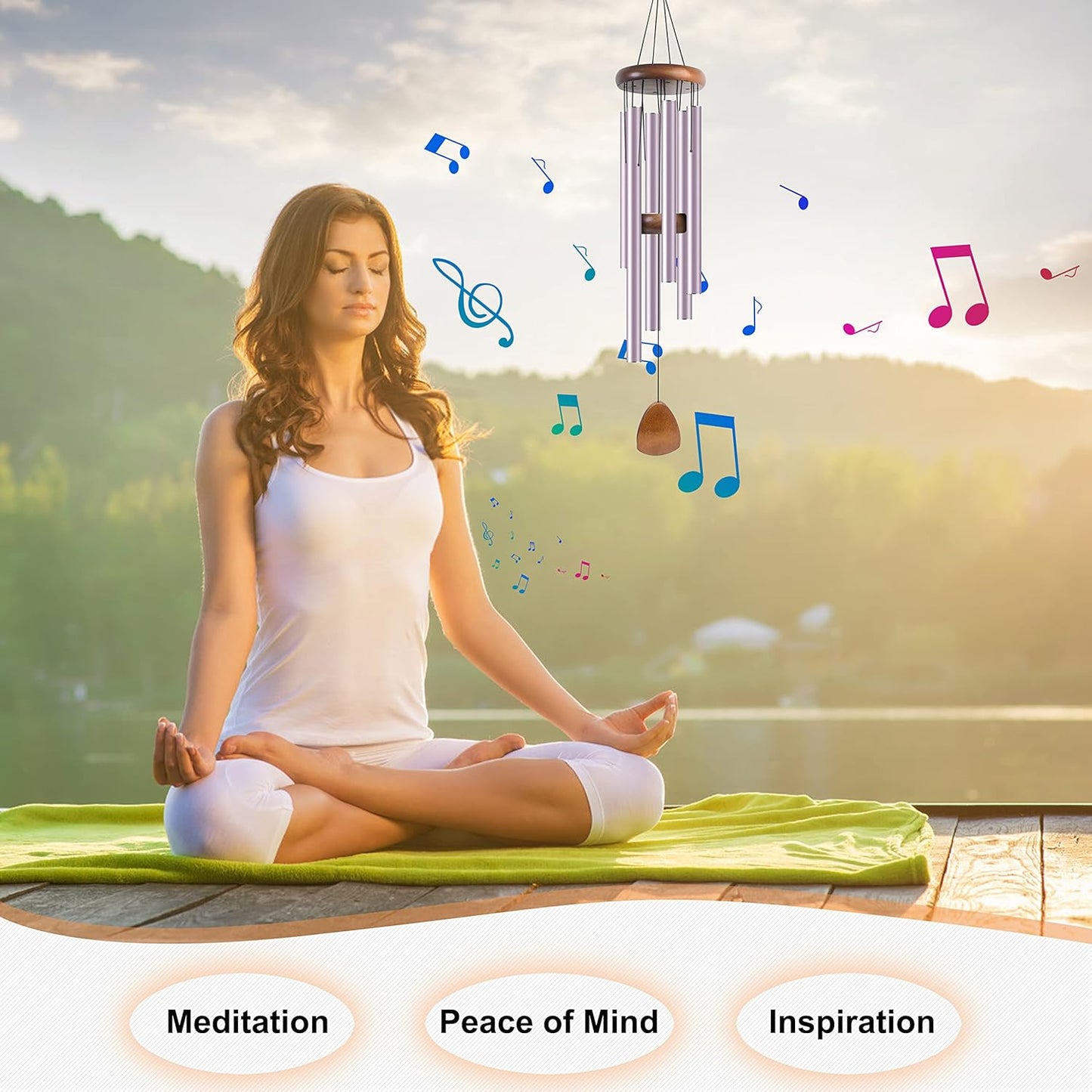 Large Aluminium Wind Chimes 37 Inches to Create a Zen Atmosphere Suitable for Outdoor, Garden, Patio Decoration. Classic Wind Chimes with Wind Catcher Suitable as A Gift for Unisex(Purple)