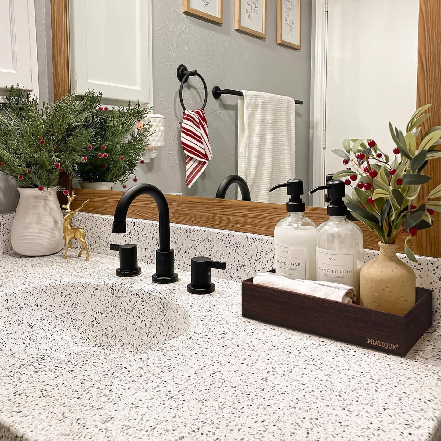 Bamboo Drawer Organizer - Kitchen Utensil Organizer Silverware Tray Cutlery Holder,Office Desk Supplies and Accessories,12 * 5.9 * 2.6,Nut-brown