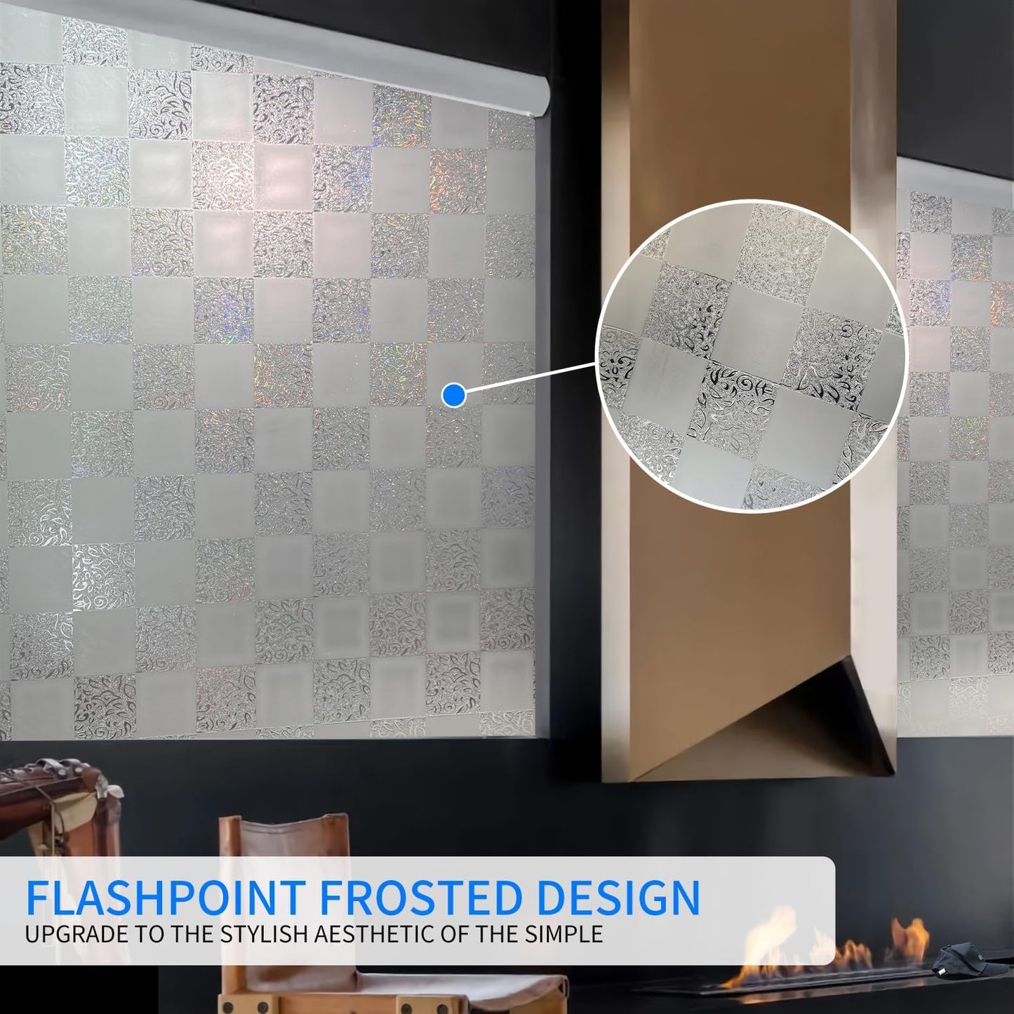 Window Film Privacy Day and Night with Installation Tools, Static Cling Glass Film Ideal for Home Shower Office Glass Door (White, 23.6 x 78.7 Inch)