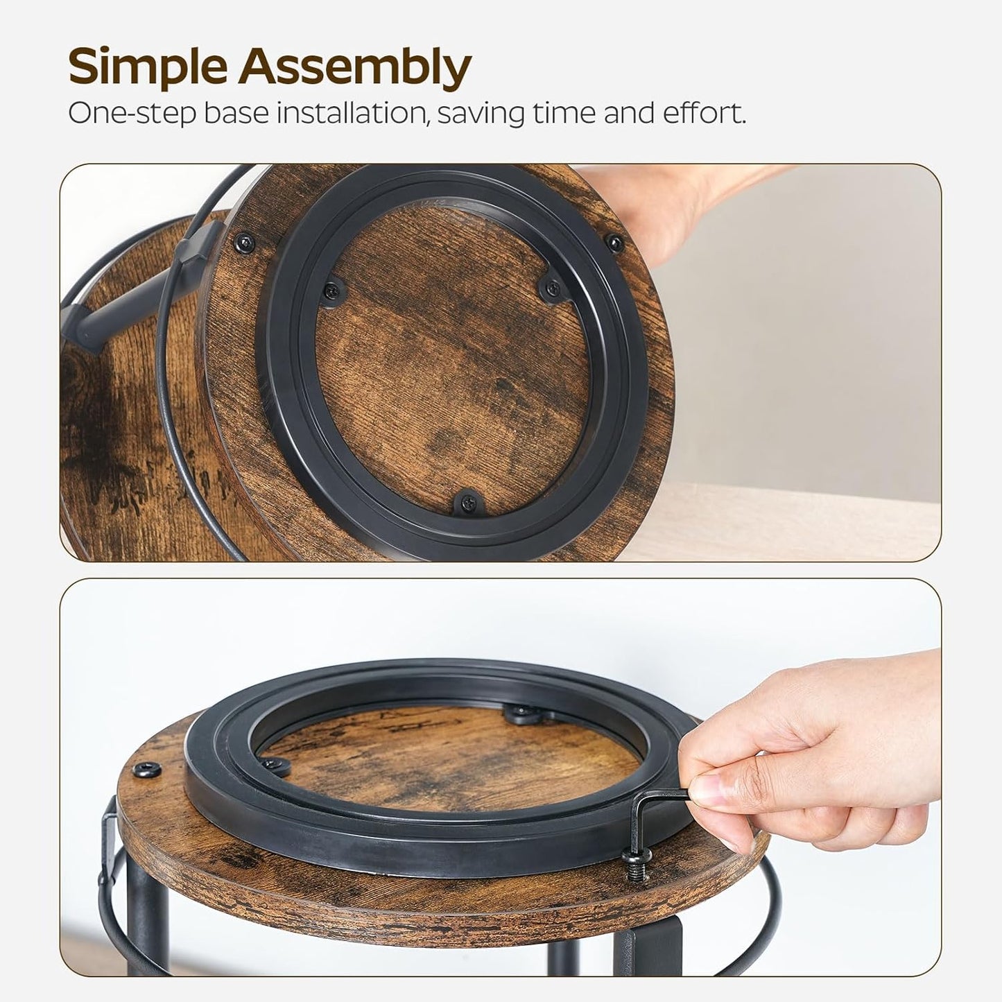 Spice Rack, Set of 2 Lazy Susan Organizer, 2-Tier Turntable Organizer, Rotating Spice Rack Organizer For Cabinet, Compact and Versatile, for Kitchen Countertop, Rustic Brown SR22L2BR