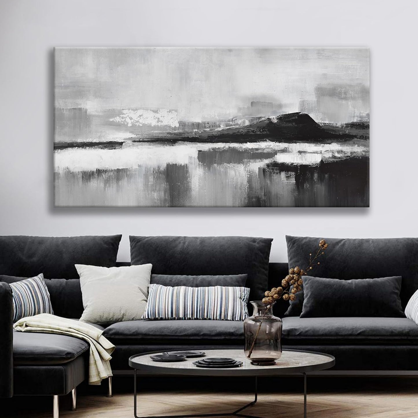 Abstract Wall Art Decor Large Home Decor Wall Art Prints Black and White Wall Decor Modern paintings Wall Decorations for Living Room Bedroom Kitchen Office 30"×60"