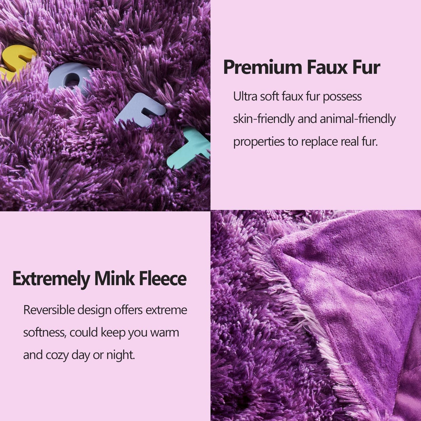 GONAAP Fuzzy Faux Fur Throw Blanket Tie-dye Violet Purple Super Soft Cozy Plush Fuzzy Shaggy Blanket for Couch Sofa Bed (Tie-dye Violet Purple, Throw(50"x60"))