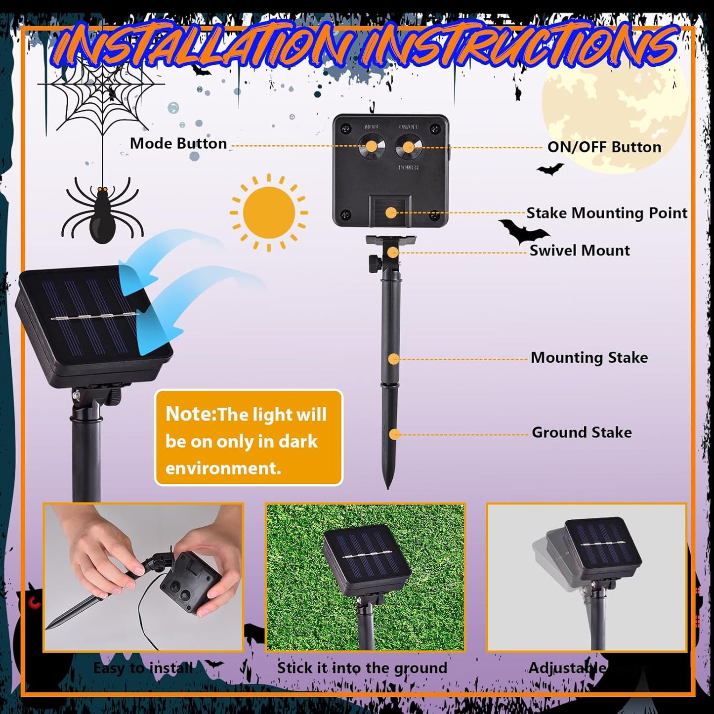 Halloween Lighted Garden Flag for Outside, Witch Feet Shape Flag Yard Decor, 8 Modes 12x18 Double Sided Cauldron Eyeball Black Cat Outdoor Hlloween Decorations for Home Porch(Warm White-12x18)