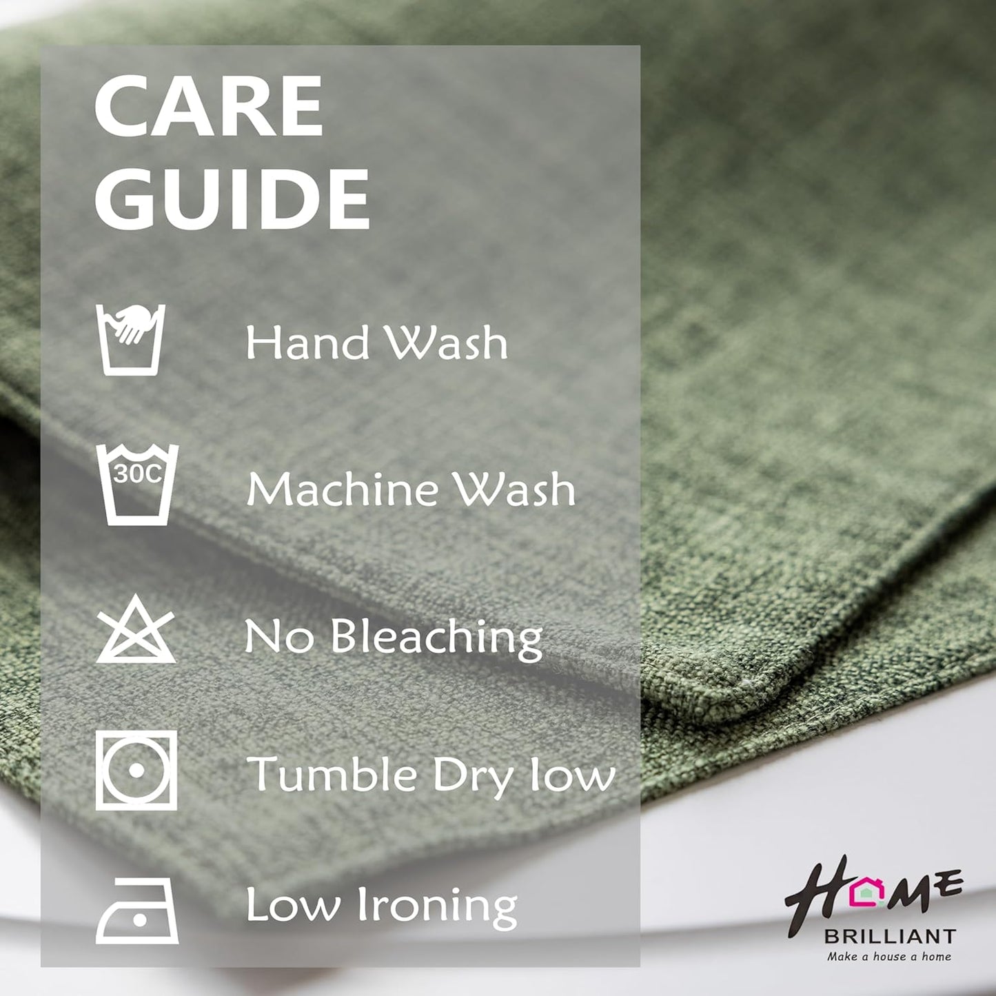 Home Brilliant Linen Cloth Placemats Set of 8 Heat Resistant Dining Table Place Mats Table Mat Kitchen for Wedding Holiday Parties Decor, Green