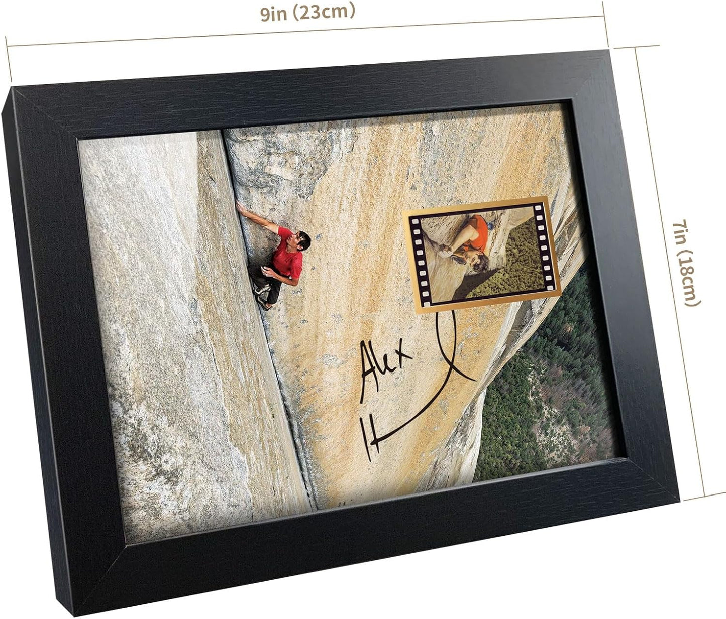 sufenvera Sports Fans Poster - Alex Honnold Framed Photo with Print Signed and Mini Film Display,Gifts for Adventure Rock Climber Fans 8x6 Inches