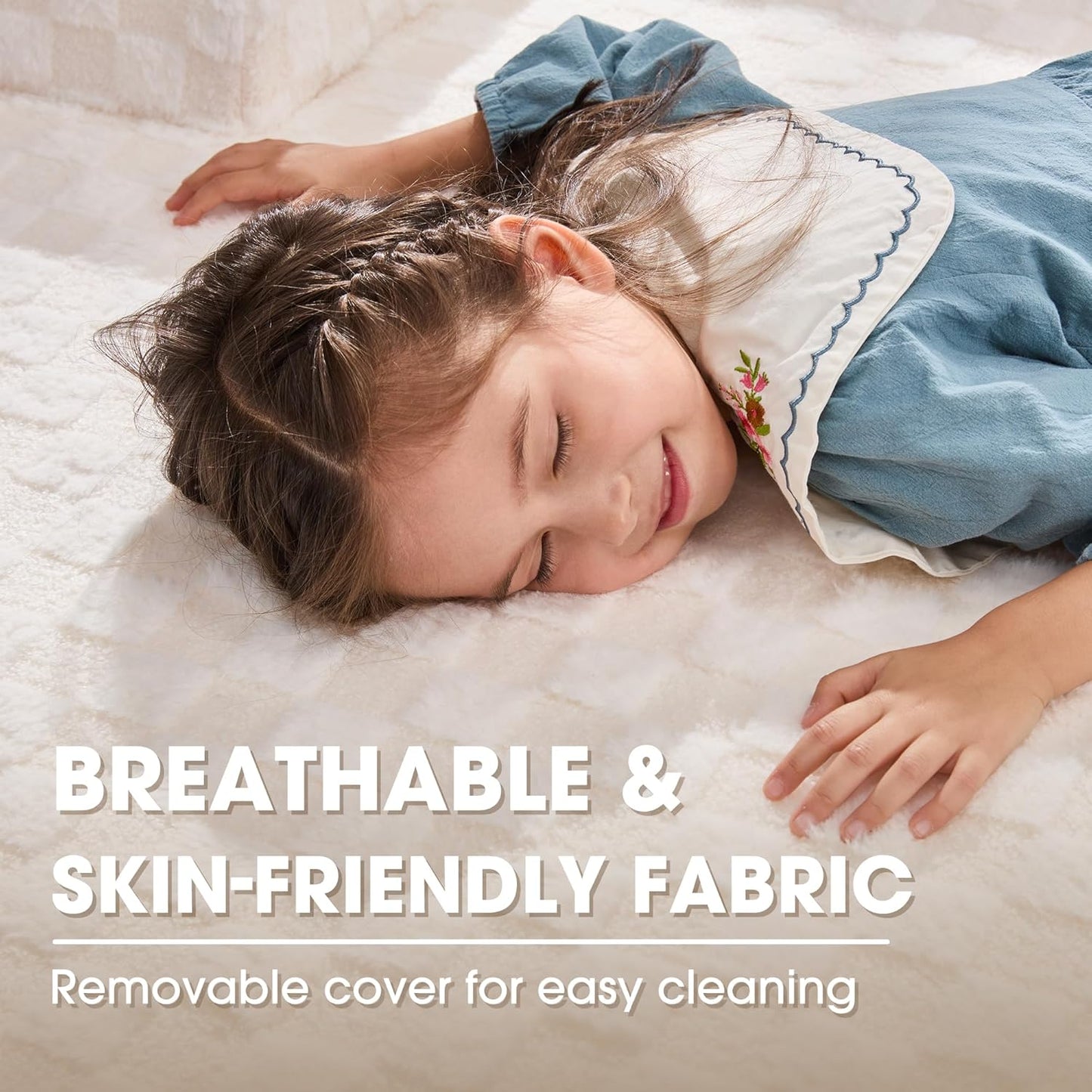 Hobestluk 96” Modular Sectional Sofa Couches L-Shape Couch 3 Seat Modular Sofa Memory Foam Sectional Couches for Living Room, Cloud Couch with Oversized Chaise (White, Checked (Left Facing Chaise))