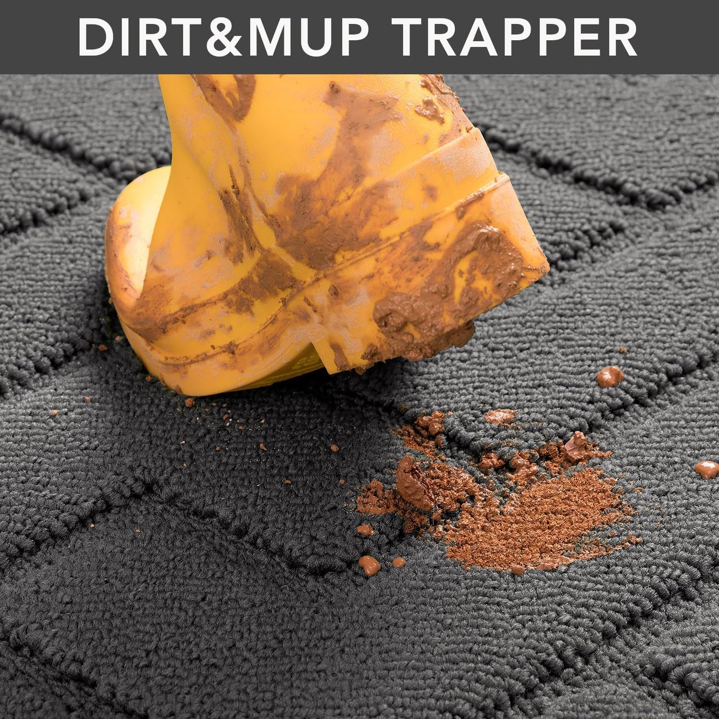 hicorfe Indoor Doormat,Front Back Door Mat Rubber Backing Non Slip Door Mats 47"x71" Absorbent Resist Dirt Entrance Doormat Inside Floor Mats for Entryway Washable Low-Profile (Grey)